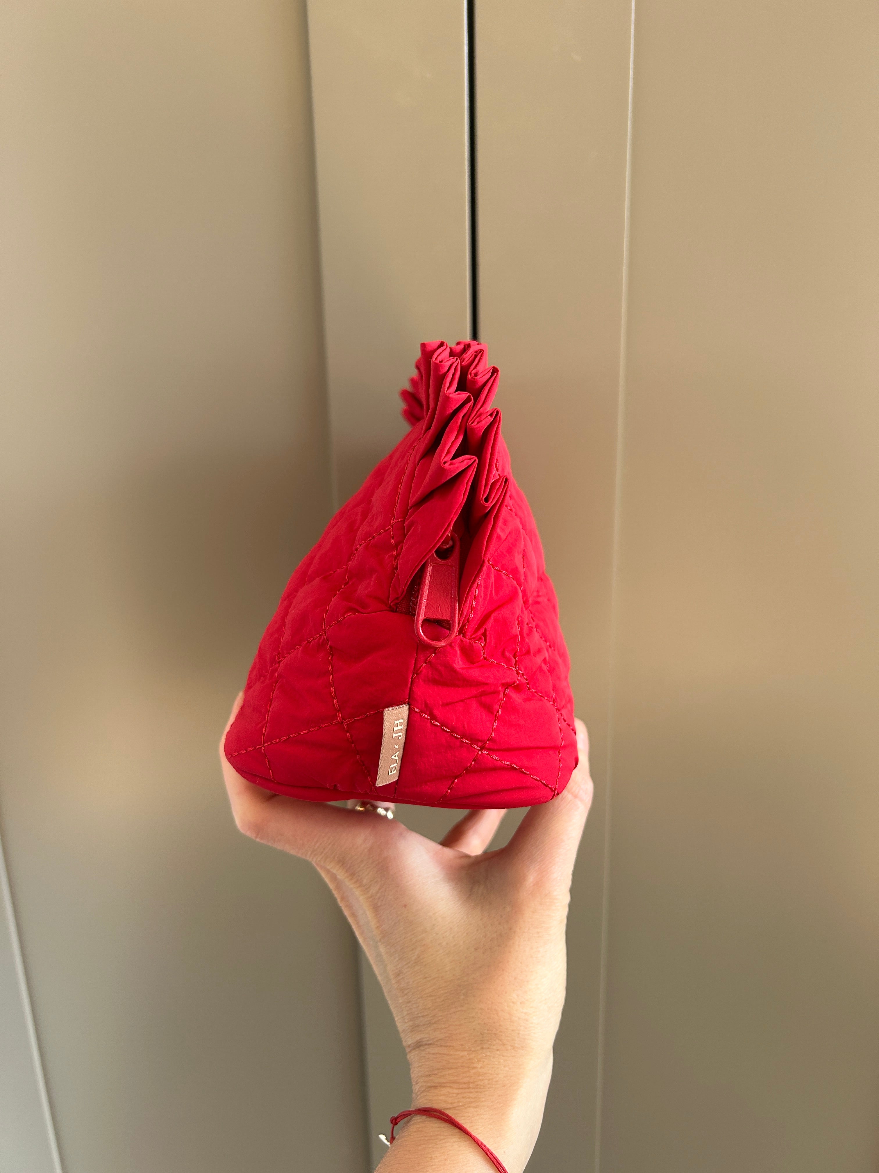 Quilted Dome Cosmetic Case - Red (studio sample)