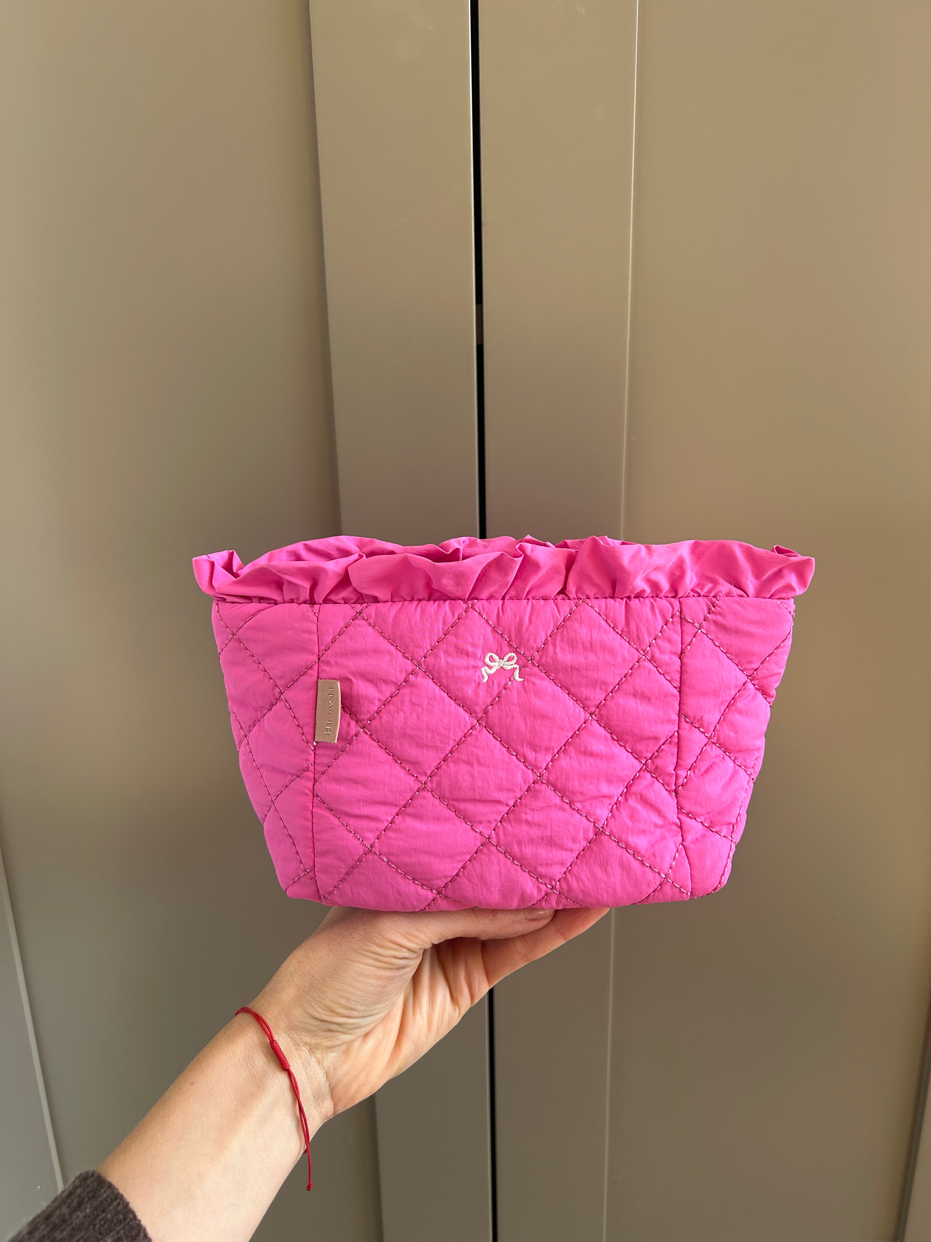 Quilted Mini Cosmetic Case - Pink (studio sample)