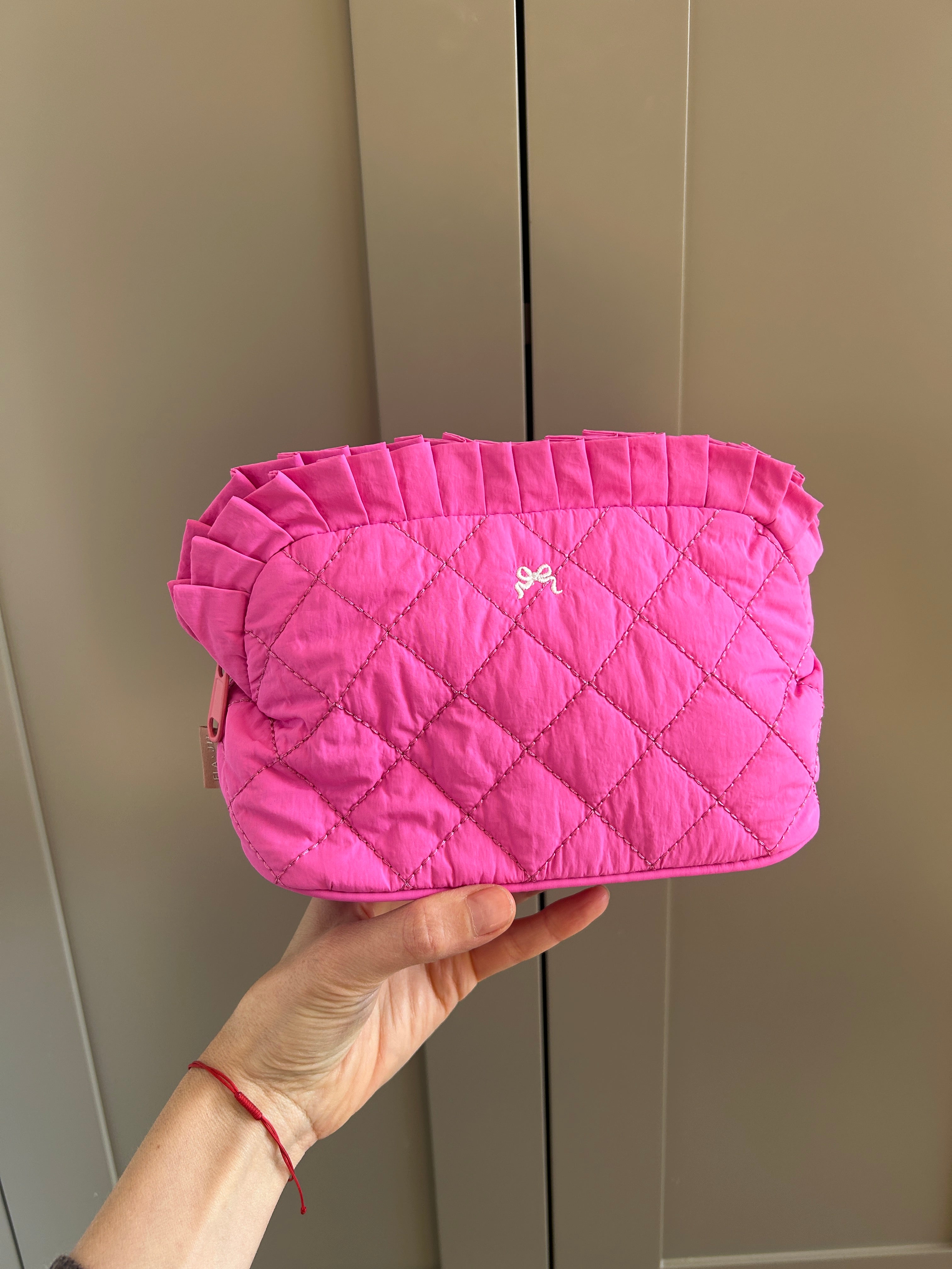 Quilted Dome Cosmetic Case - Pink (studio sample)