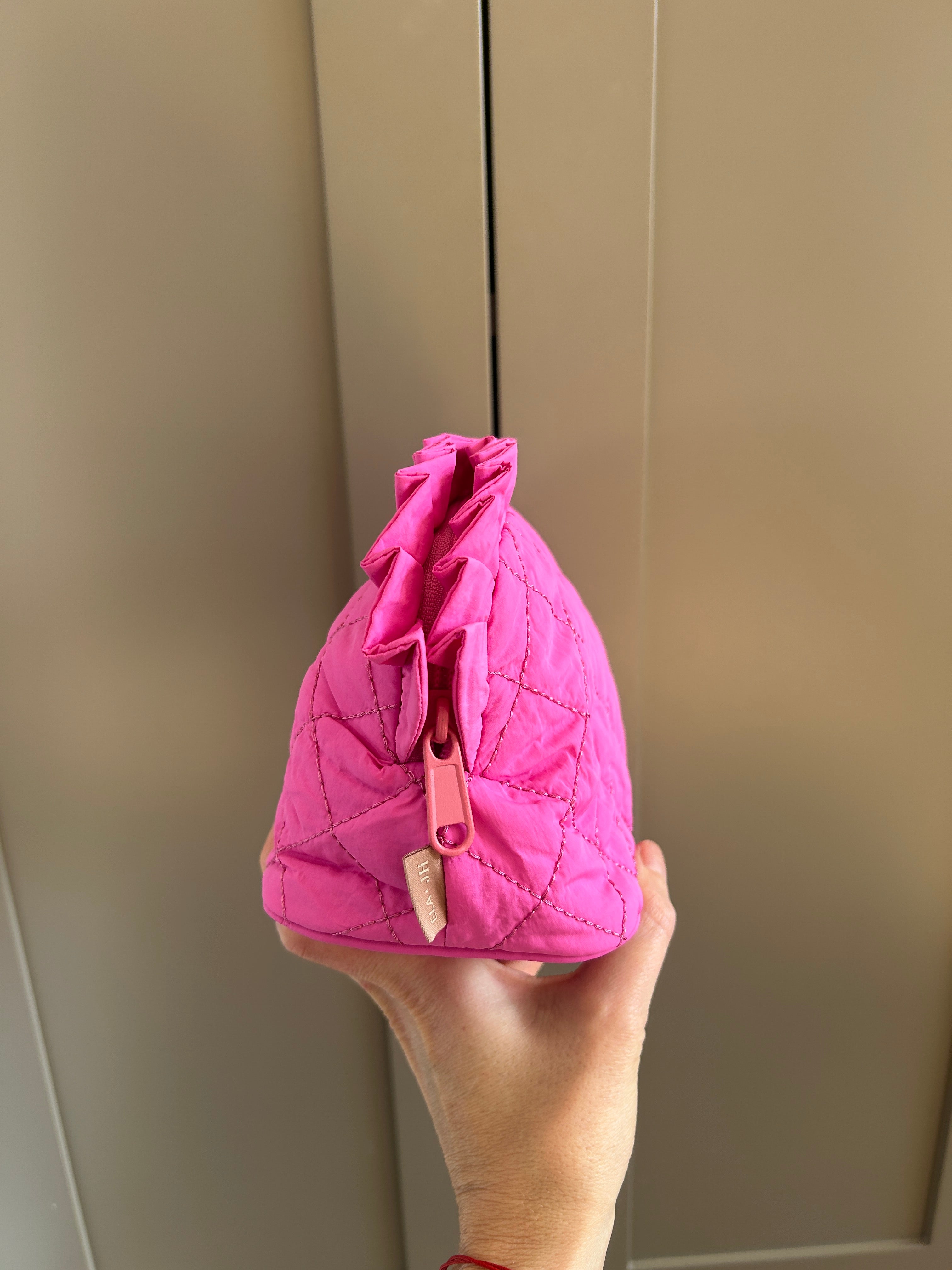 Quilted Dome Cosmetic Case - Pink (studio sample)