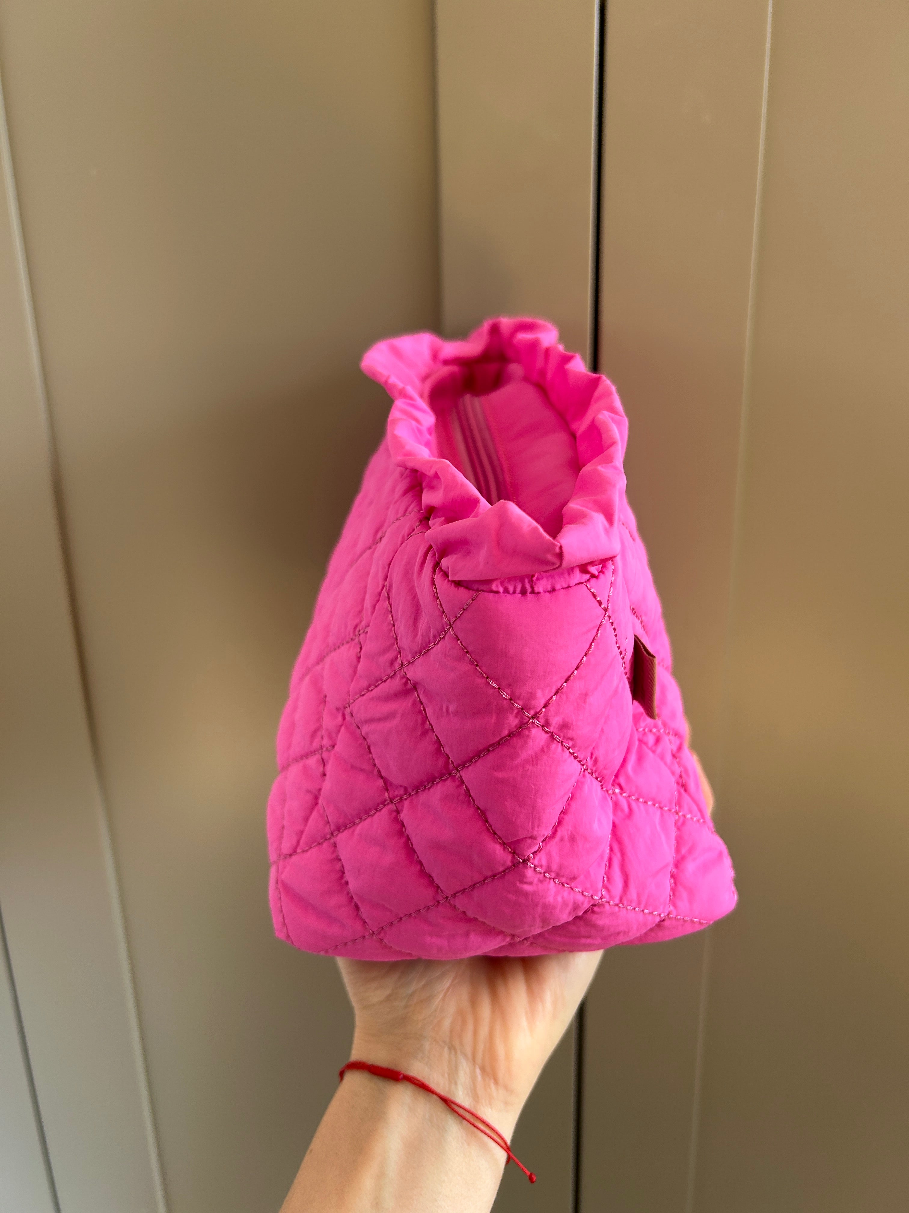 Quilted Medium Cosmetic Case - Pink (studio sample)