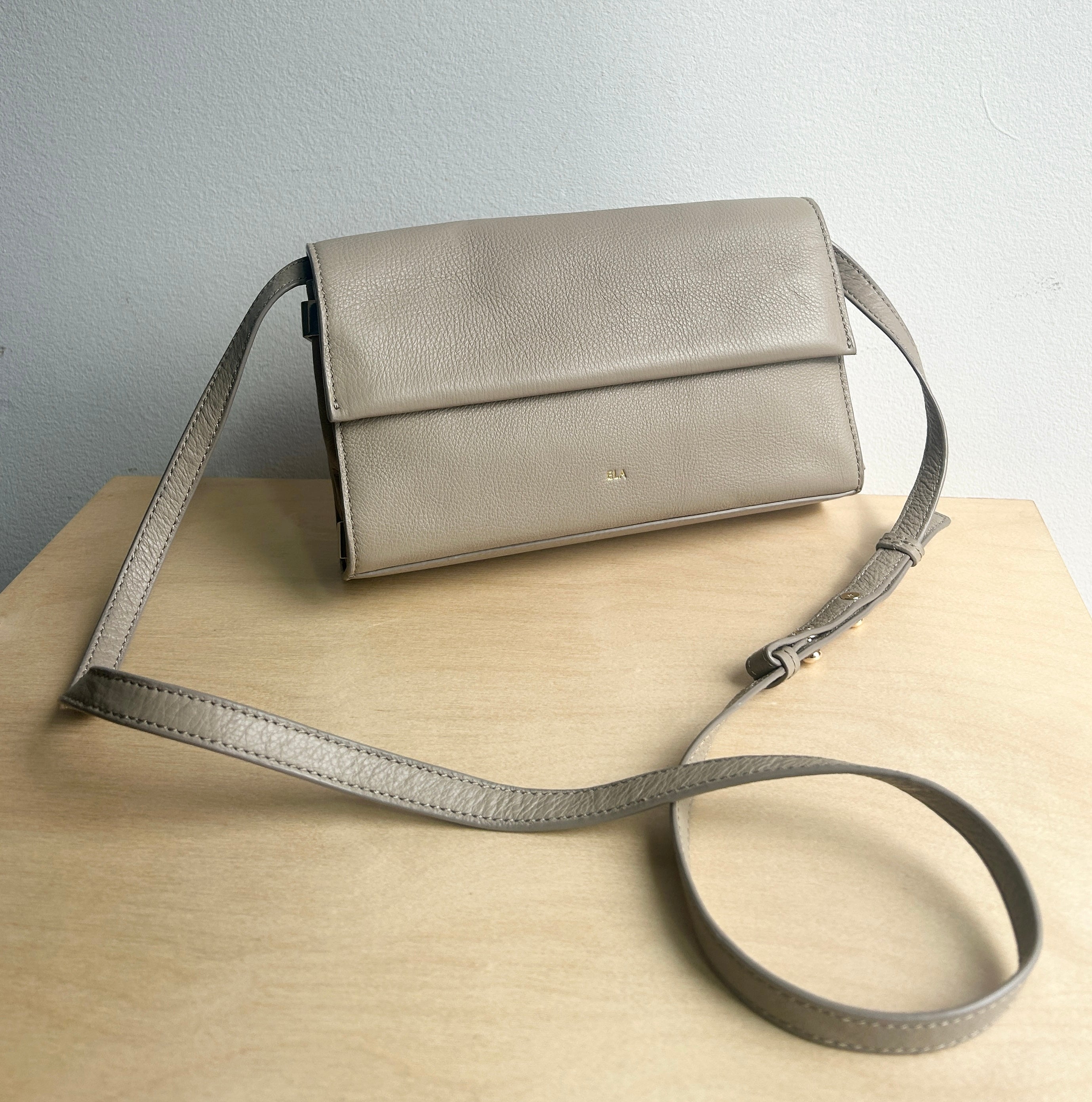 Custom Hardware Flap Bag - Taupe Archive Sale