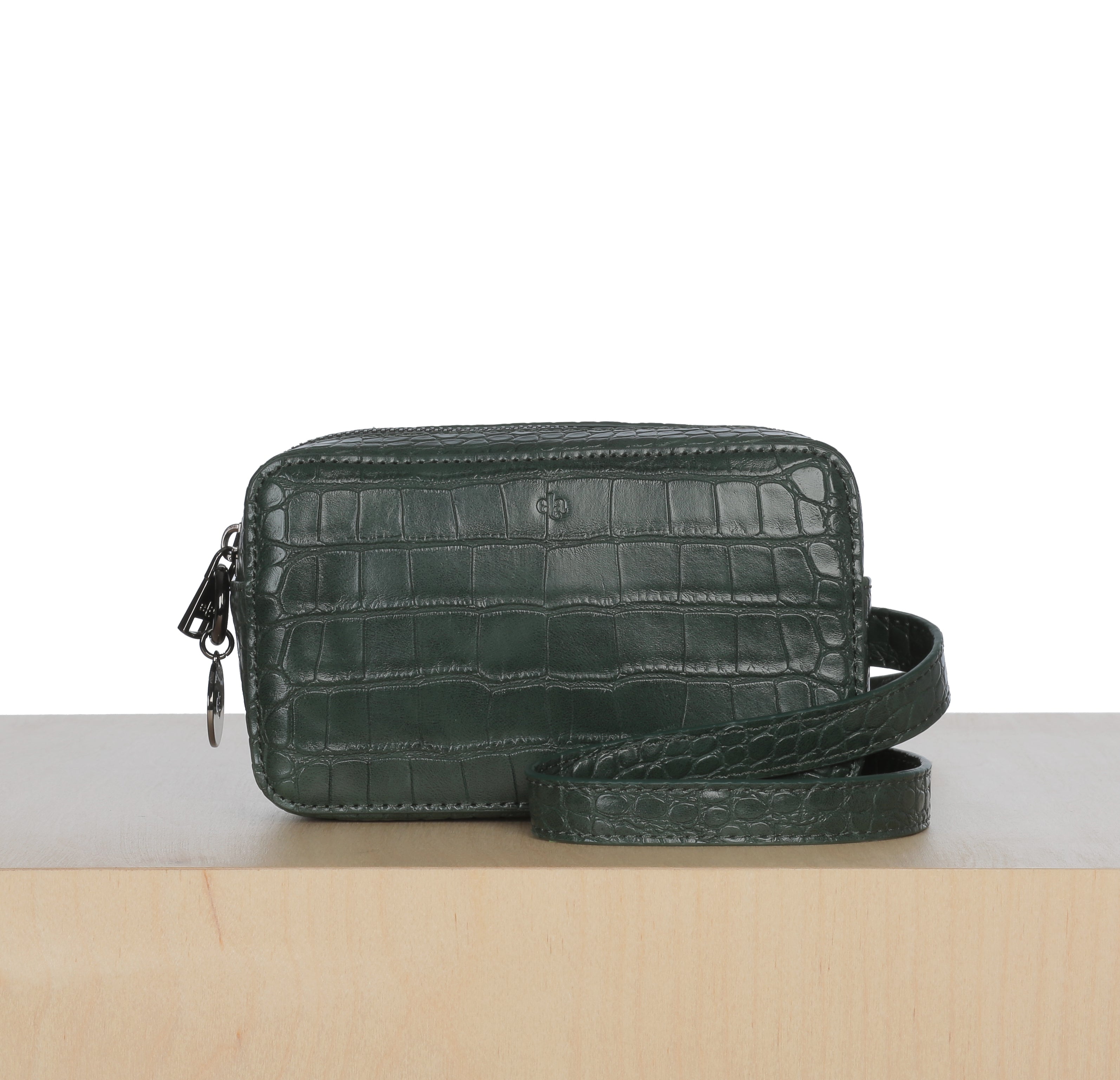 Micro Belt Bag - Forest Green Croc Effect (showroom sample)