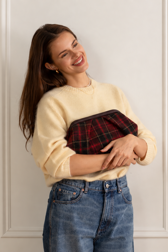 Frame Clutch – Plaid Print
