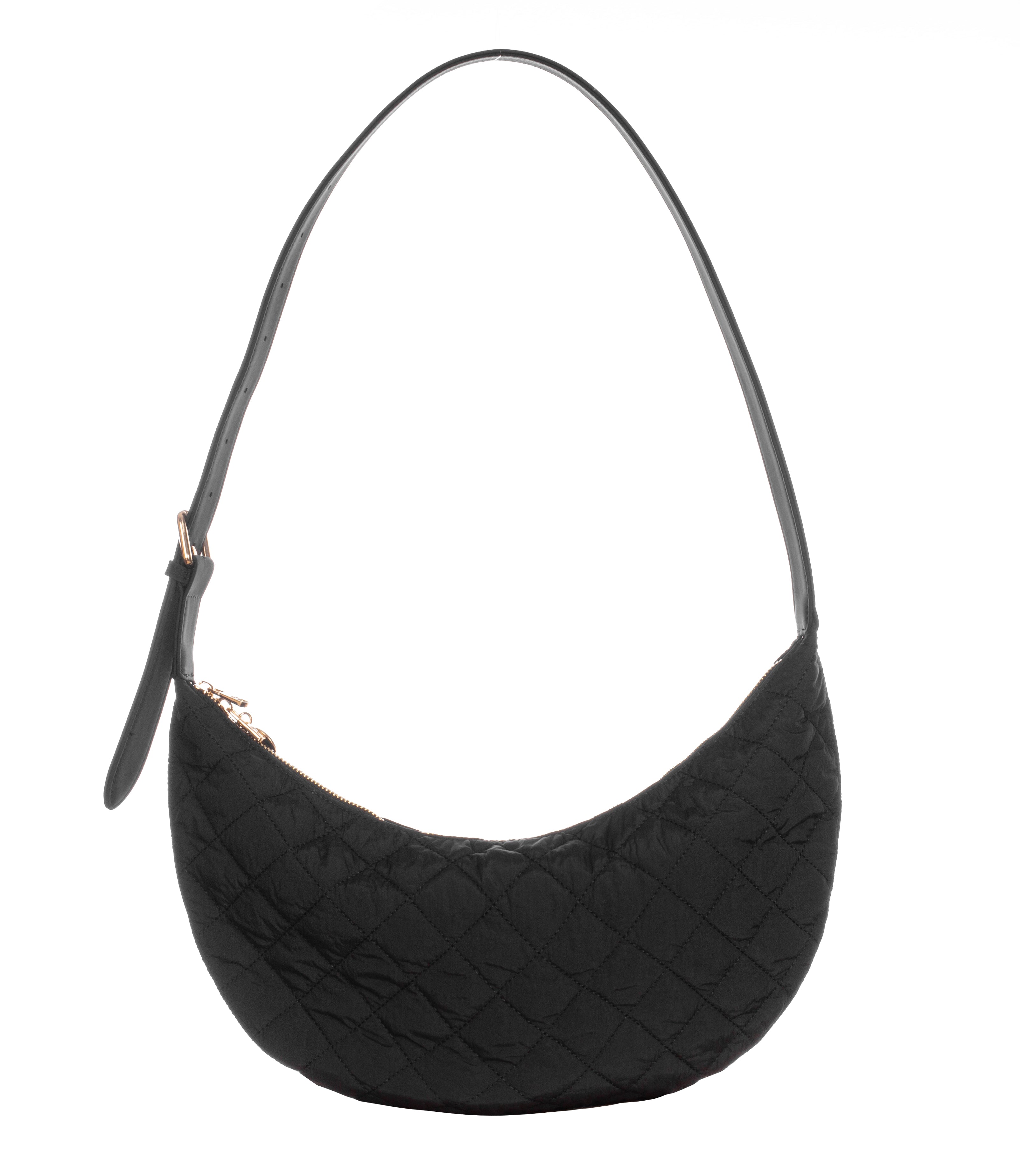 Quilted Crescent Bag - Black (showroom sample)