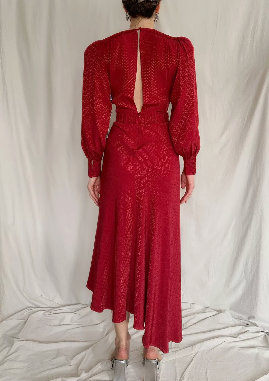 Ronny Kobo Red Silk Dress - Campaign Shoot Clothing