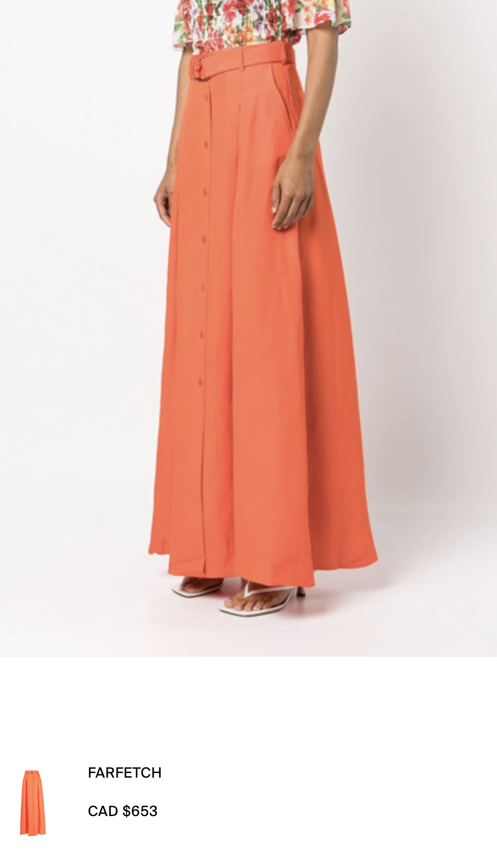 L'AGENCE Belted Linen Maxi Skirt In Orange - Campaign Shoot (size XS)