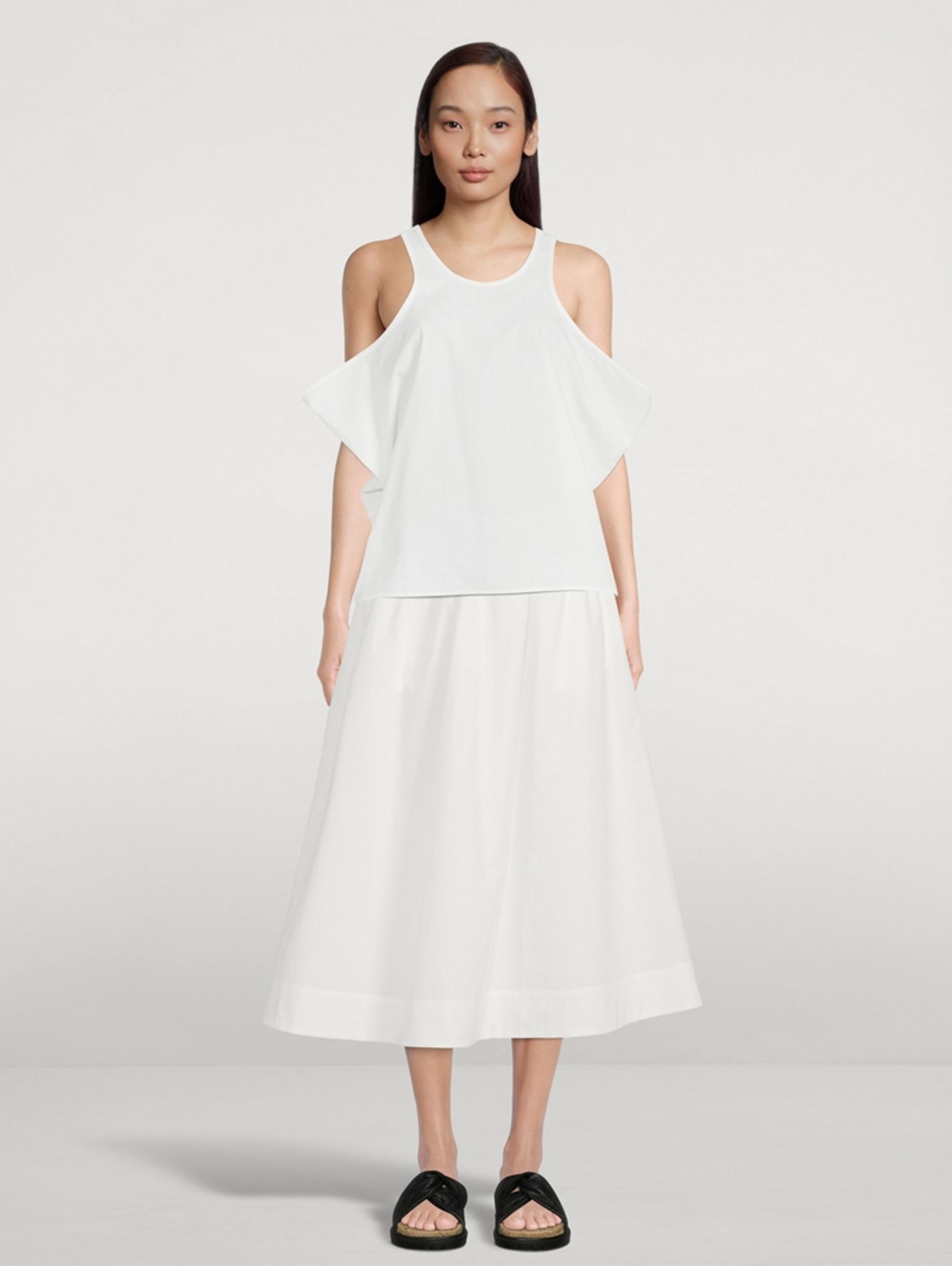 TOTÊME Cotton Drop T-Shirt - White - Campaign Shoot Clothing