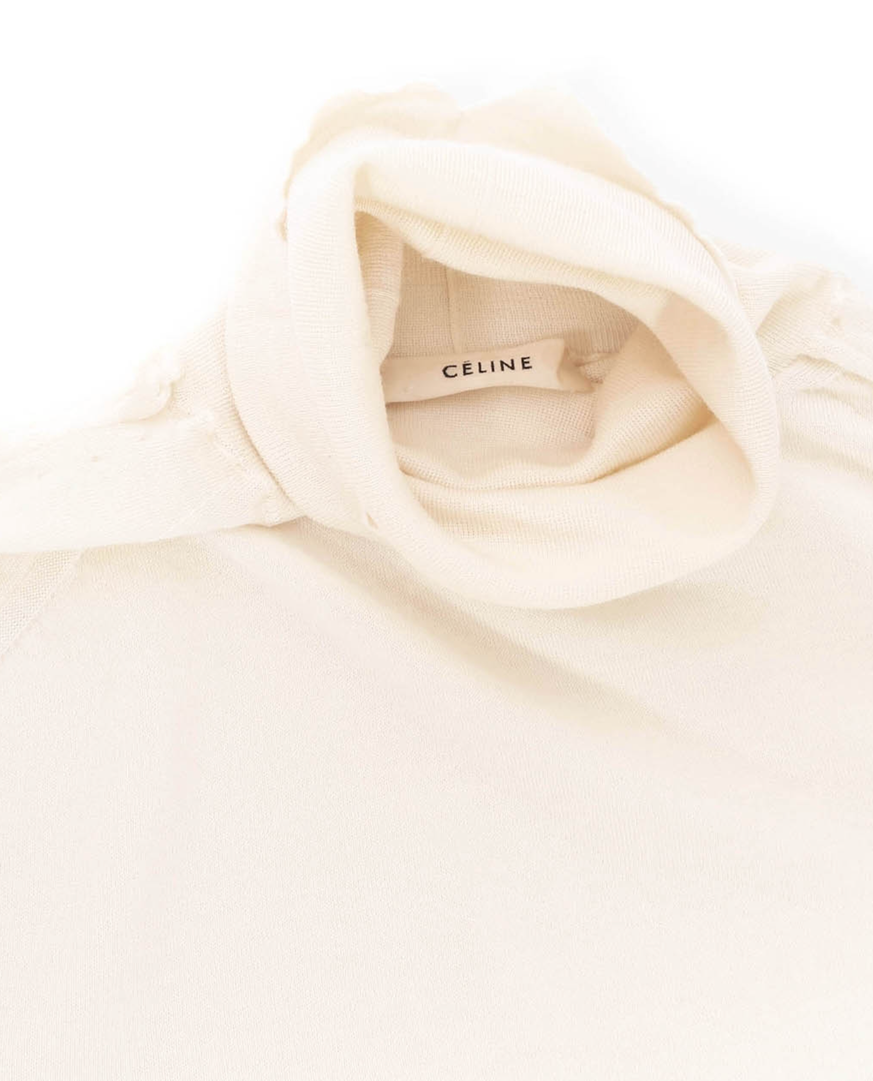CELINE CREAM LONG SLEEVE TURTLENECK - SIZE M - Campaign Shoot