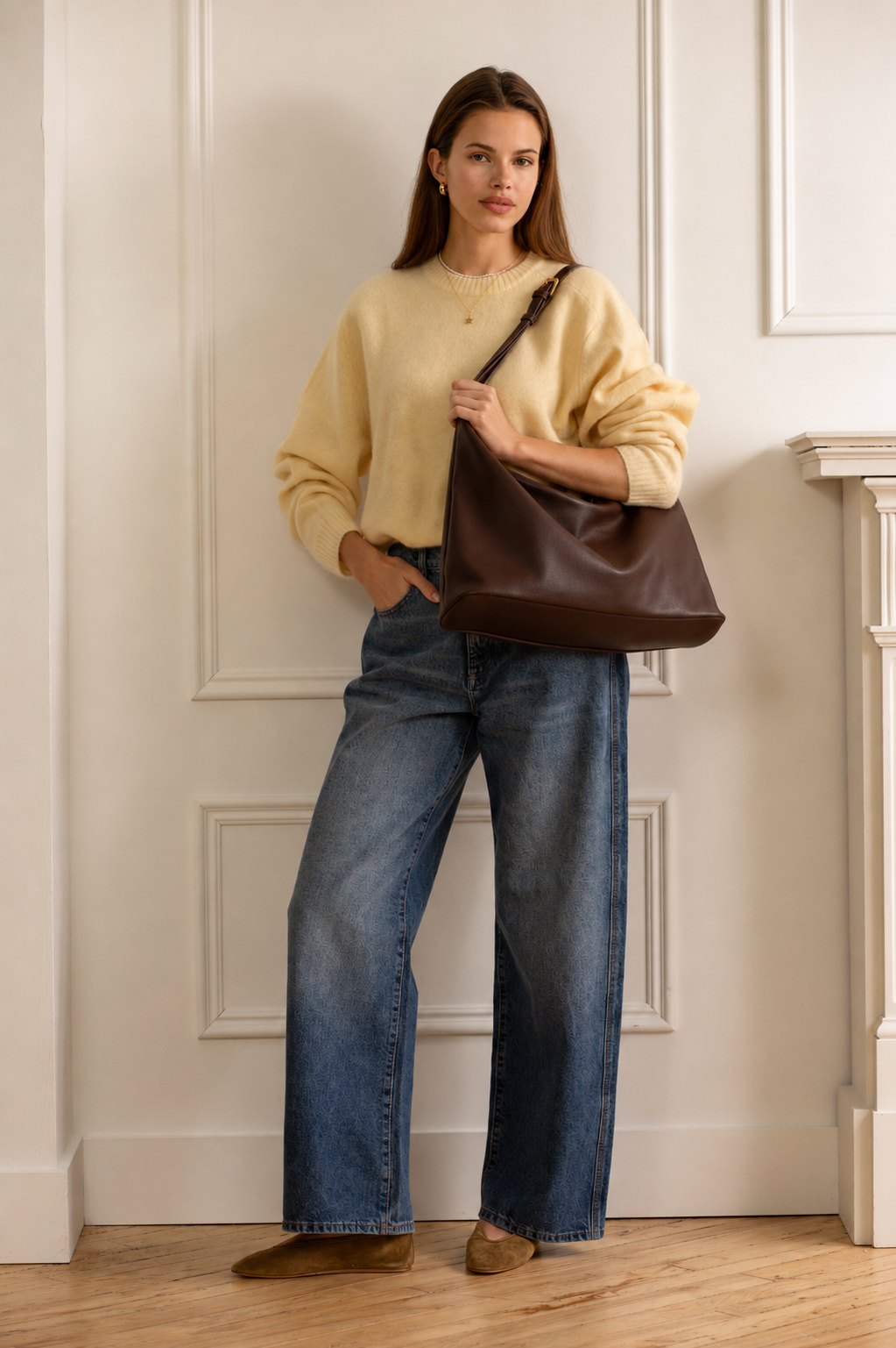 Triangle Bag – Chocolate Brown Pebble