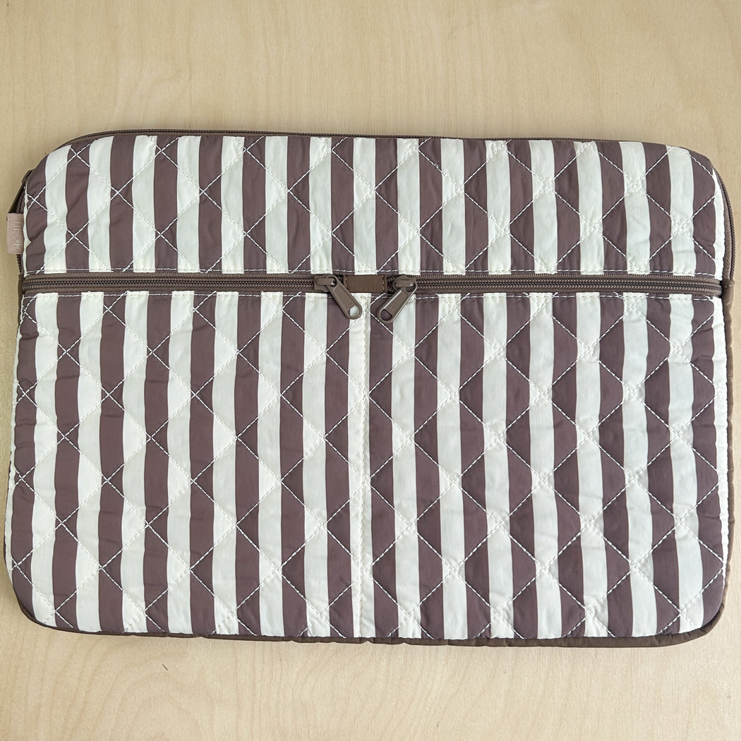 Quilted laptop sleeve  - stripe 15"