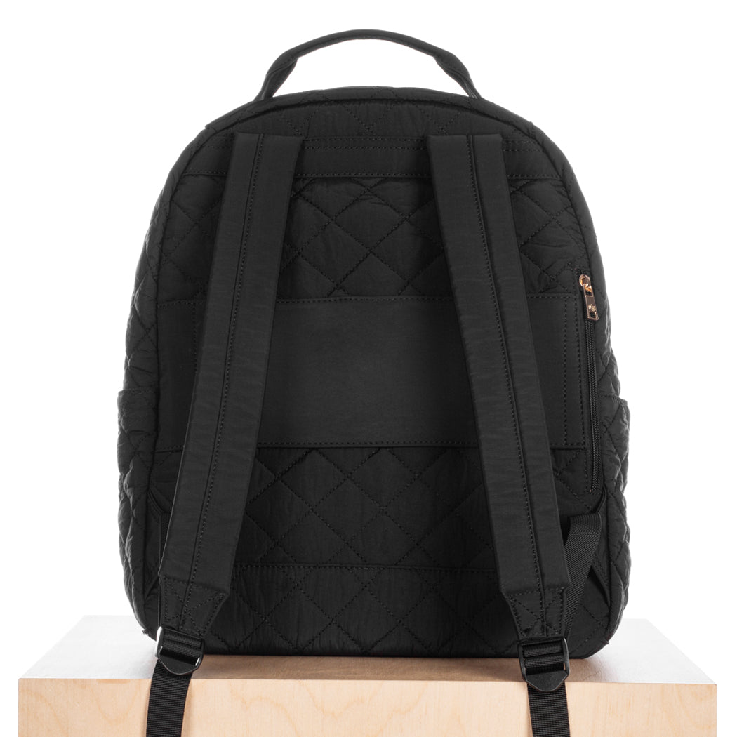 Quilted Backpack –  Black