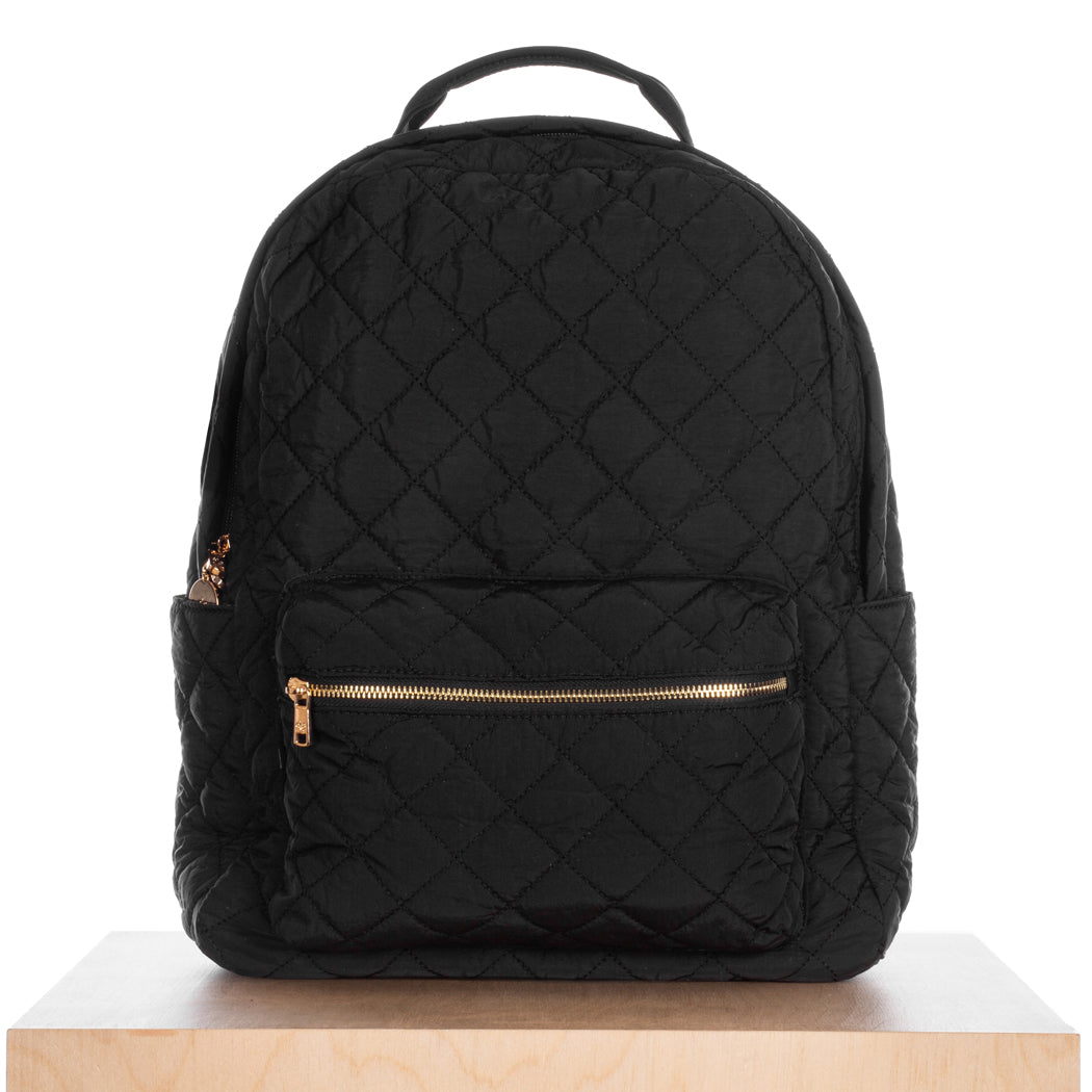 Quilted Backpack –  Black