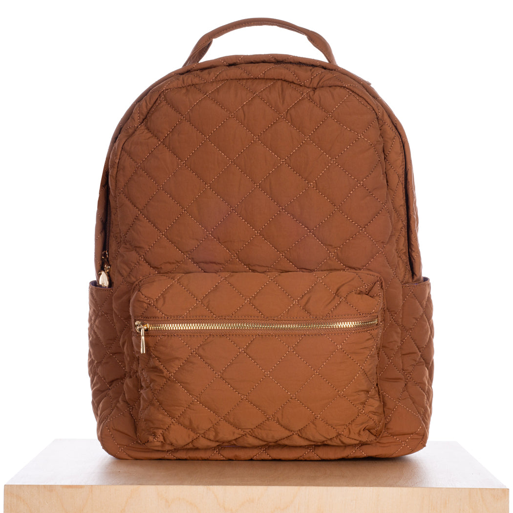 Quilted Backpack –  Walnut