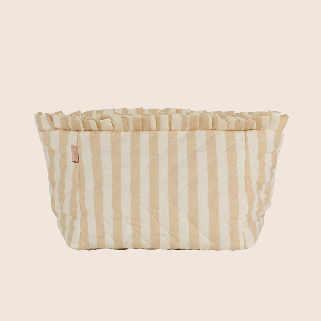ela x Jillian Harris - Ruffle Cosmetic Case - Stripe Print