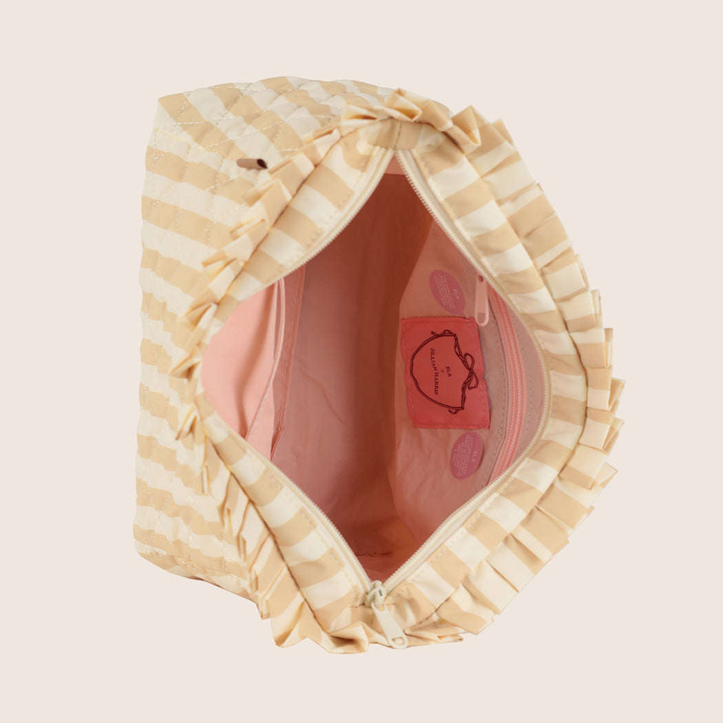 ela x Jillian Harris - Ruffle Cosmetic Case - Stripe Print