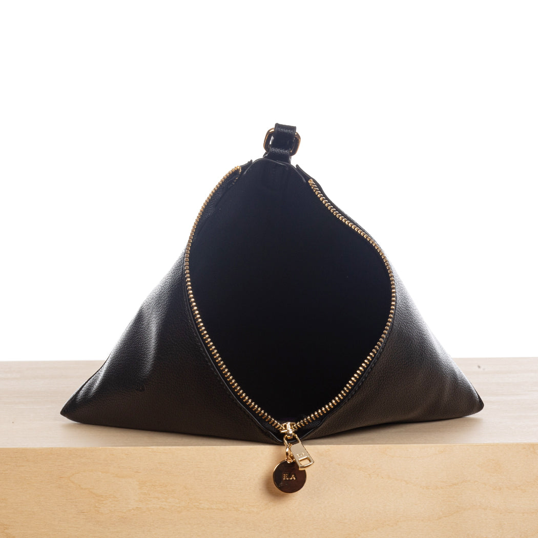 Pyramid Clutch - Black Pebble