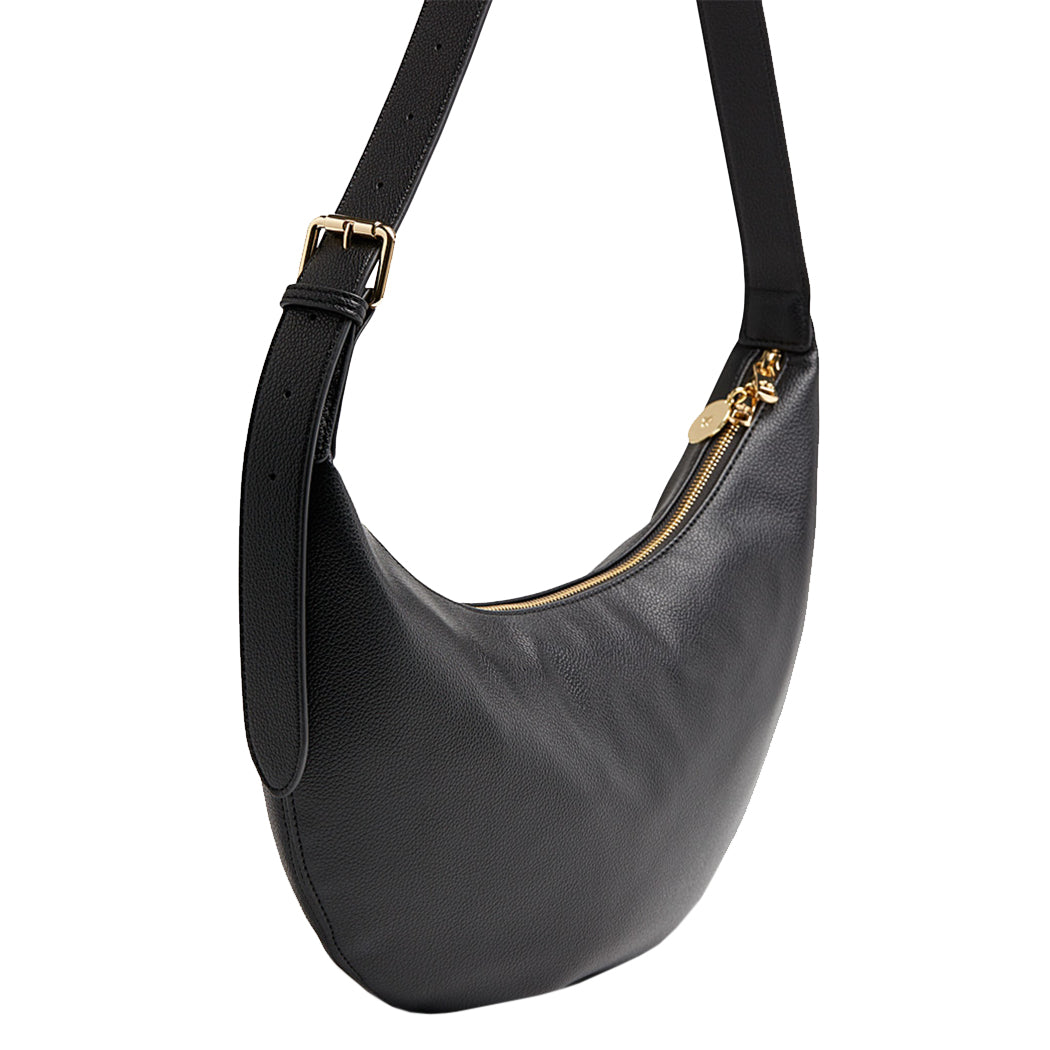 Slouchy Crossbody Bag - Black Pebble