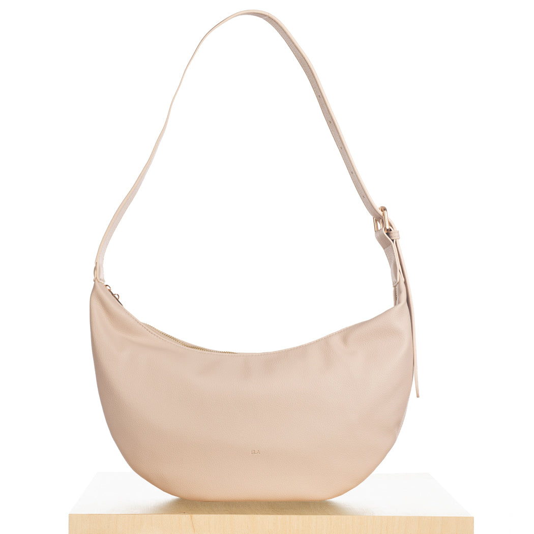 Slouchy Crossbody Bag - Ecru Pebble