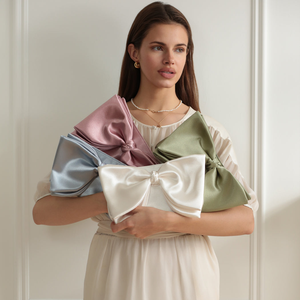 ela x Jillian Harris - Bow Clutch - Blue