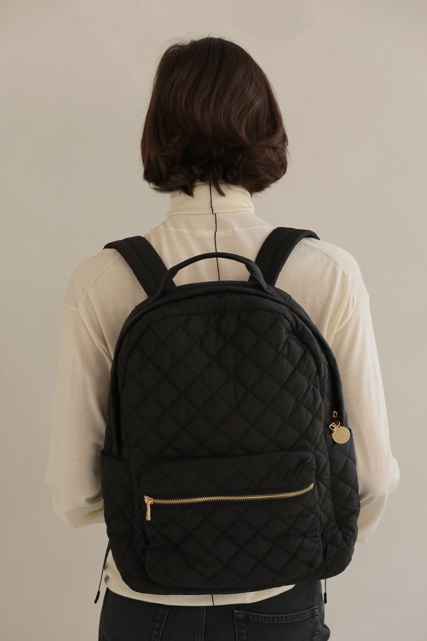 Quilted Backpack Black