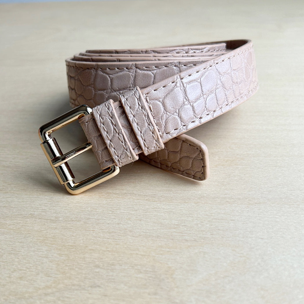 Rose Croc Pebble Belt Strap (L/XL)