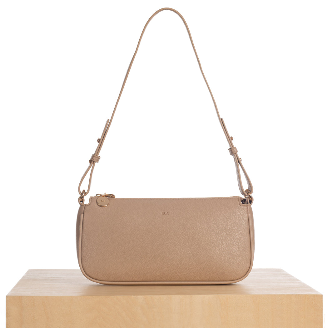 Beige shoulder handbag best sale