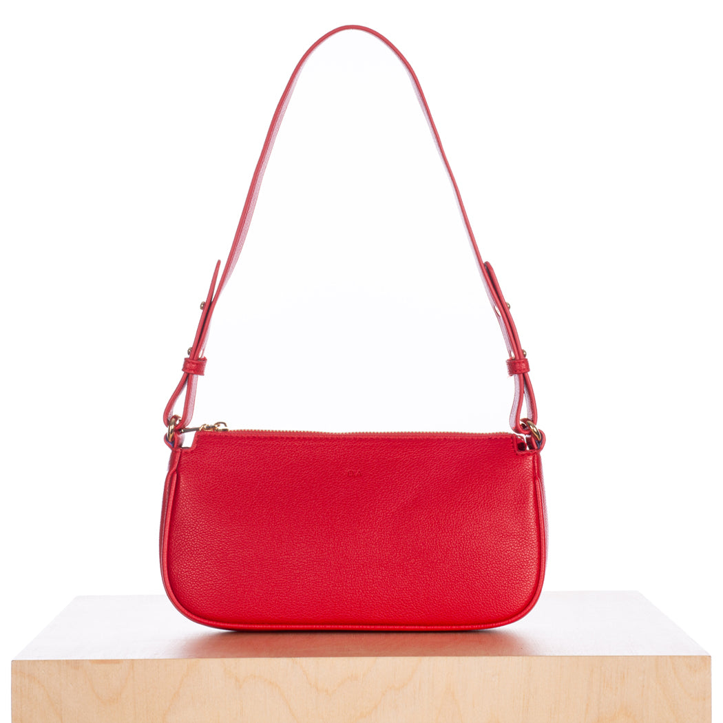 Fayette Shoulder Bag - Red Pebble