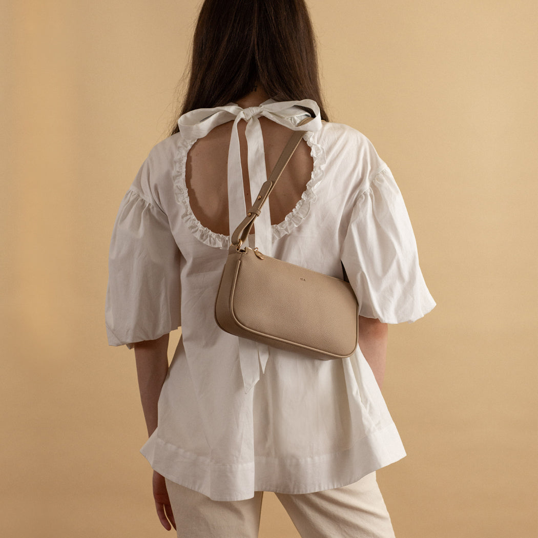 Fayette Shoulder Bag - Beige Pebble