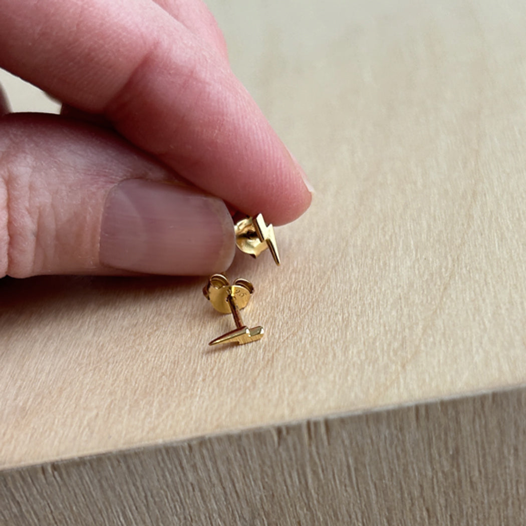 Mini Lightning Bolt Studs - Sample