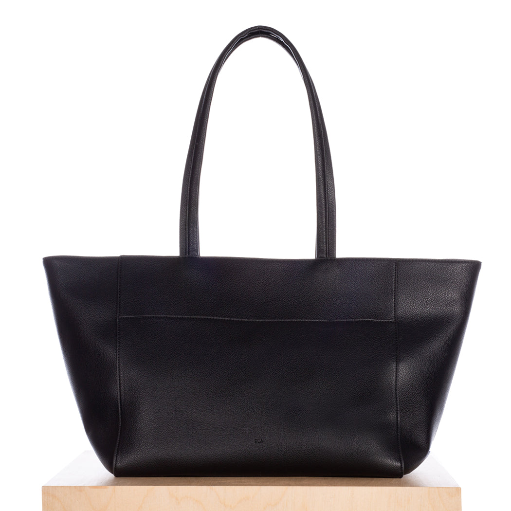 Medium Zipper Tote – Black Pebble