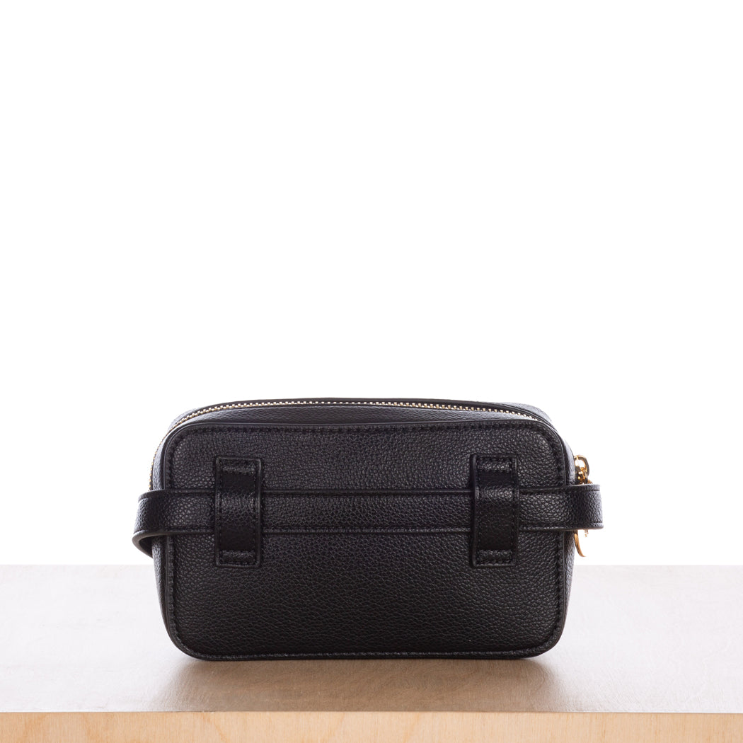 Micro Belt Bag – Black Pebble with Gold Hardware