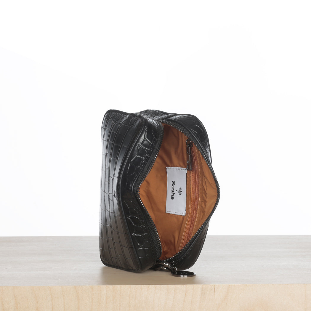 Micro Belt Bag – Black Croc LXL