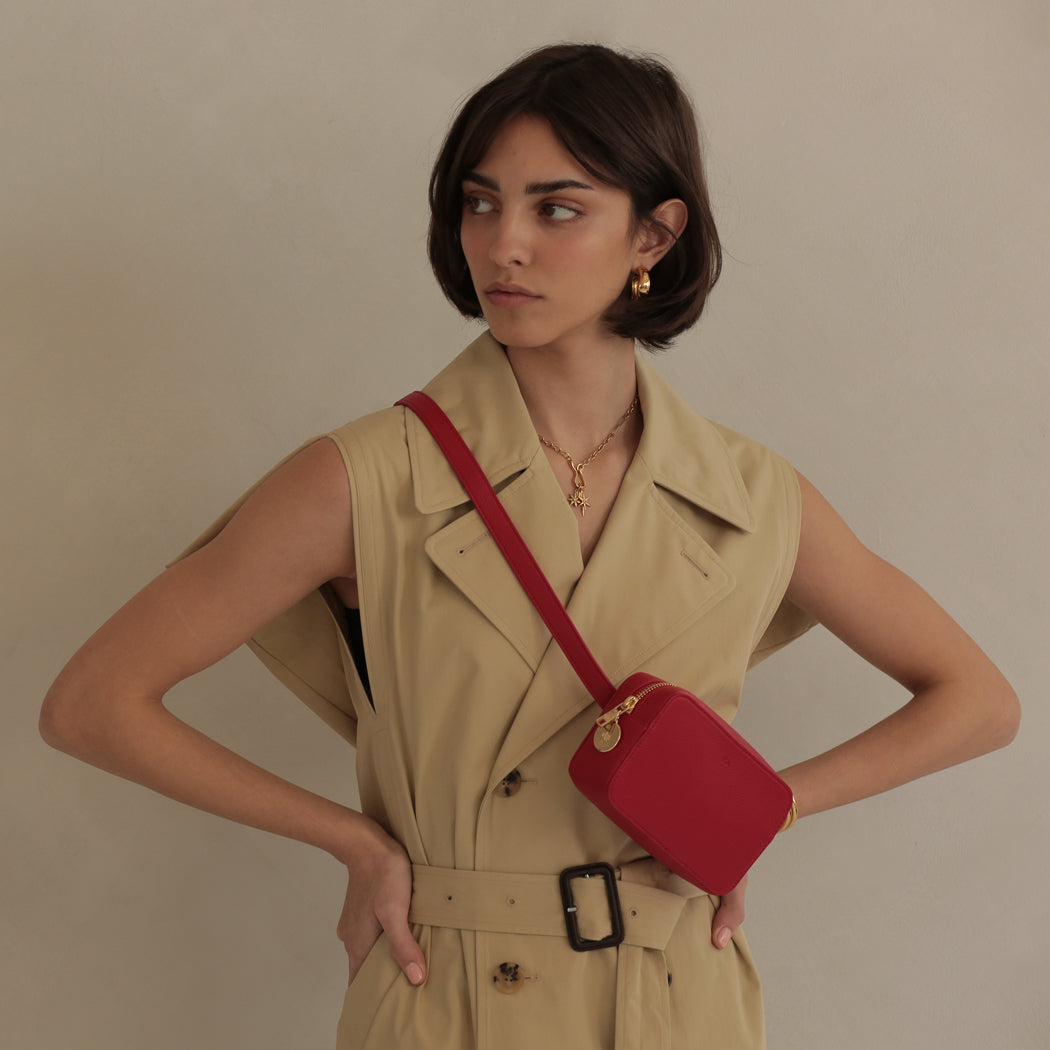 Micro Belt Bag – Red Pebble