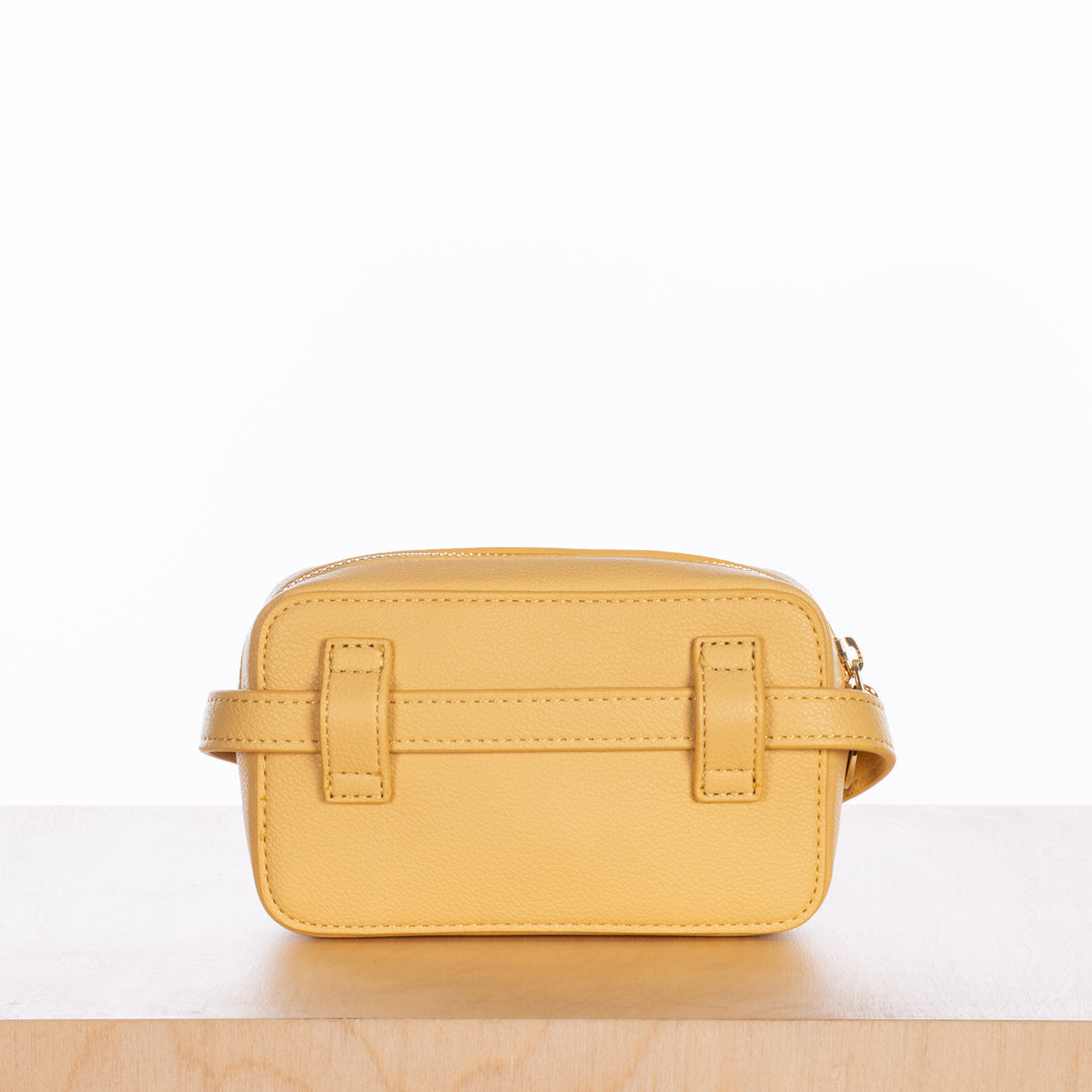 Micro Belt Bag – Yellow Pebble with Gold Hardware