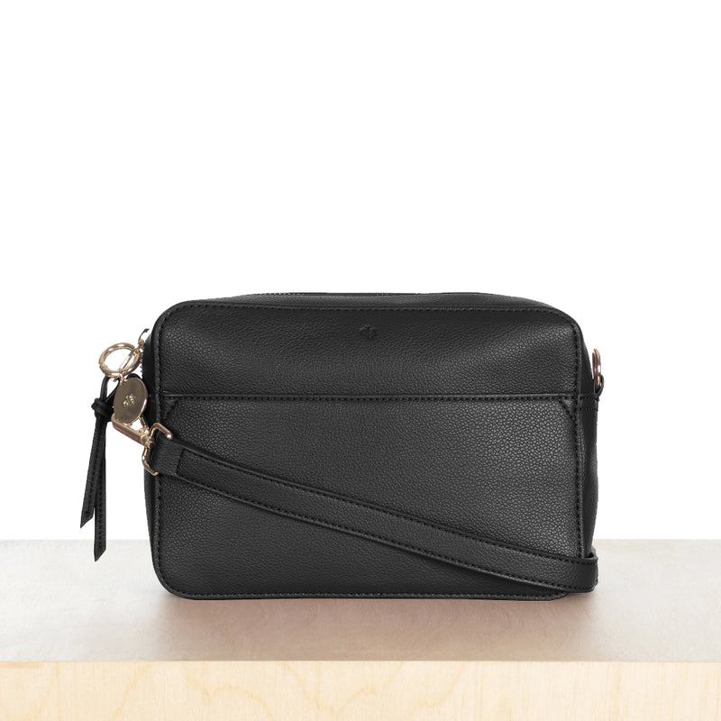 Bloom Bag – Black Pebble with Gold Hardware