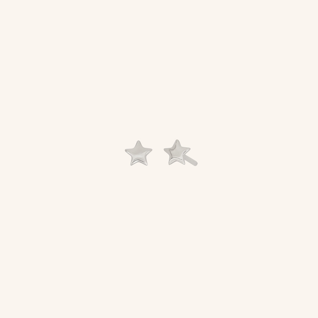 Mini Star Stud Earrings - Sterling Silver