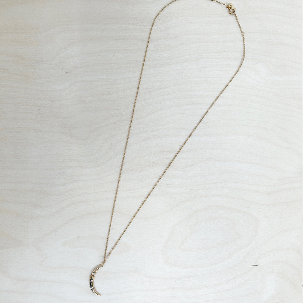 Crescent Moon with Cable Chain Necklace - SAMPLE SALE