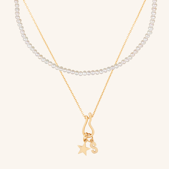 Flow Hook Necklace & Pearl Necklace Bundle