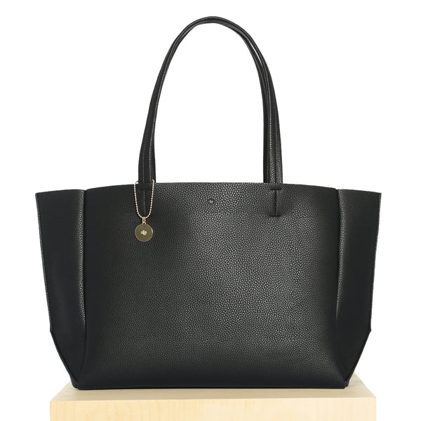Large black shop tote bag
