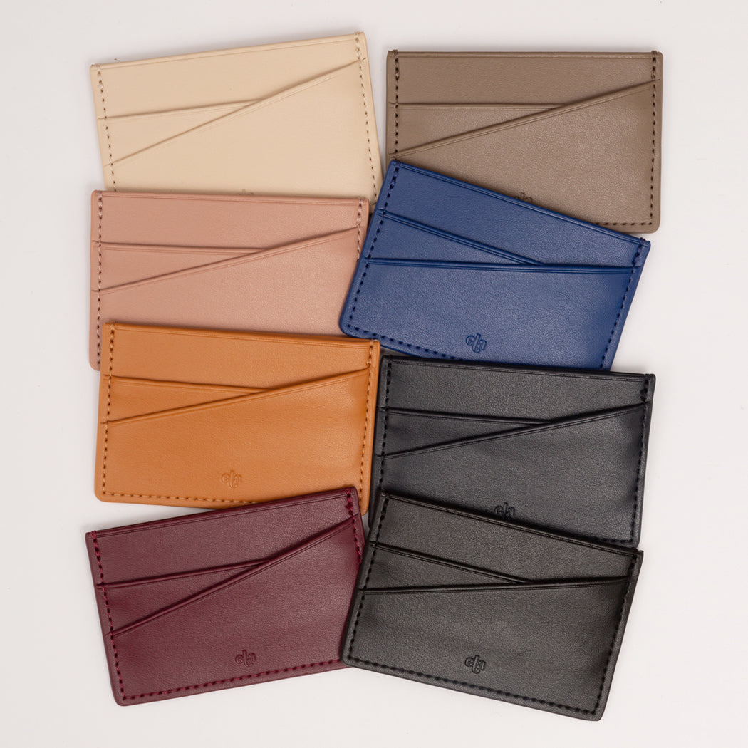 Apple Leather Card Holder - Cobalt