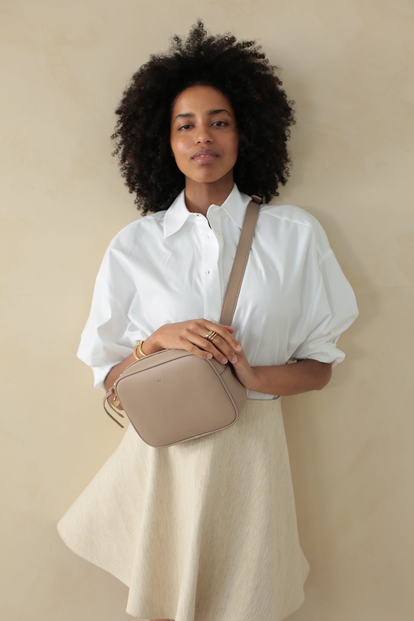 Belt Bag – Taupe Pebble with Gold Hardware