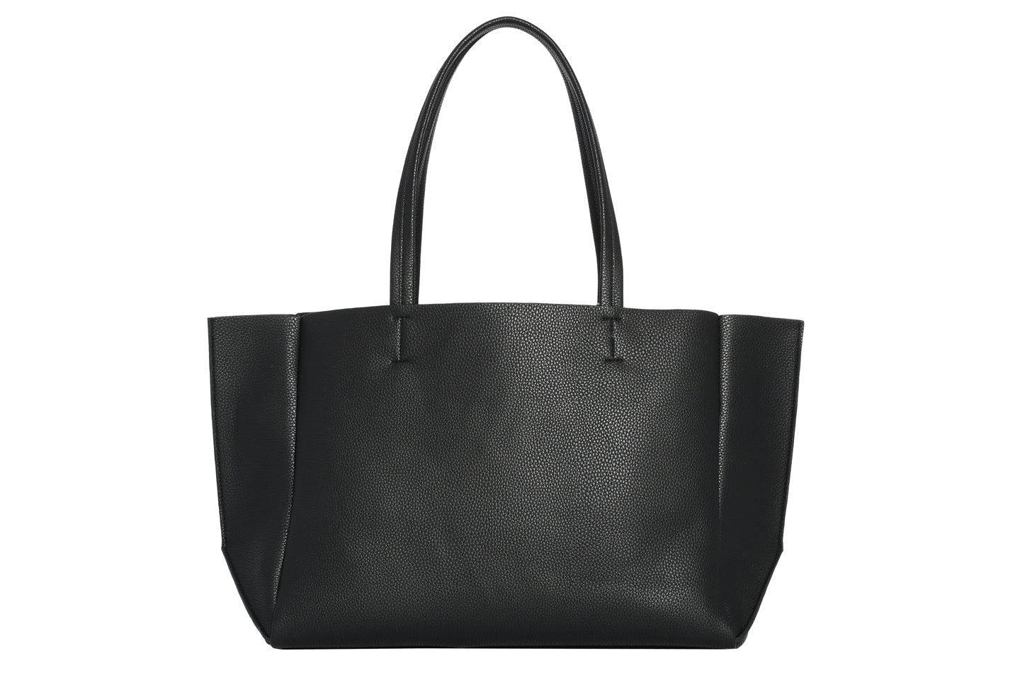 Black pebble leather tote top