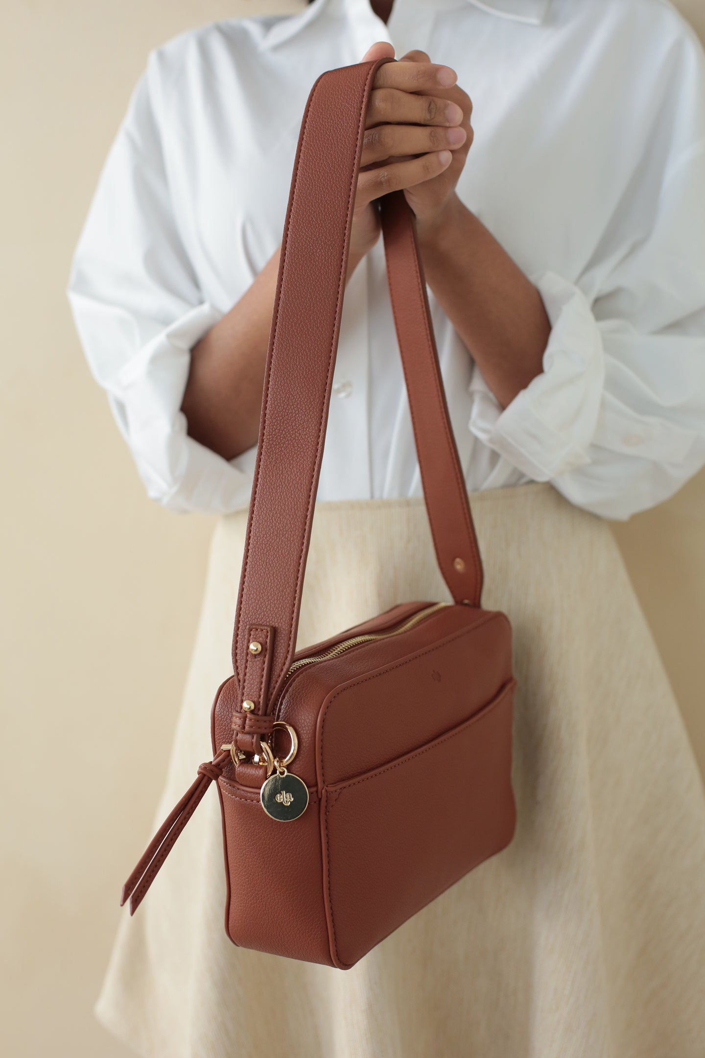 Guitar Strap compatible with Bloom Bag Mini Saddle Bag Walnut Pebble